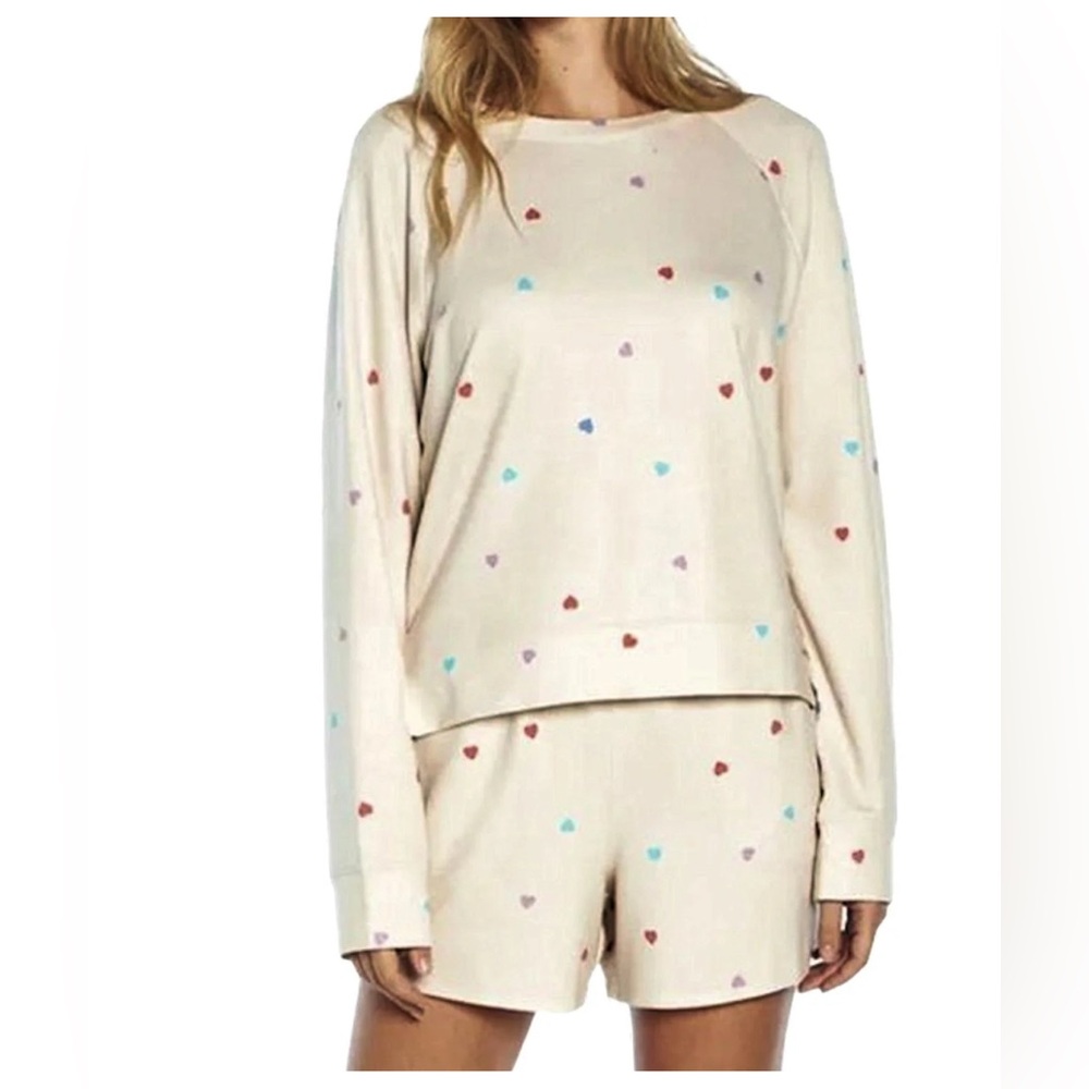 WILDFOX SWEATSHIRT & SHORTS SET PICK 1 Purple Star/ heart Print Lounge SET SMALL - Picture 5 of 14